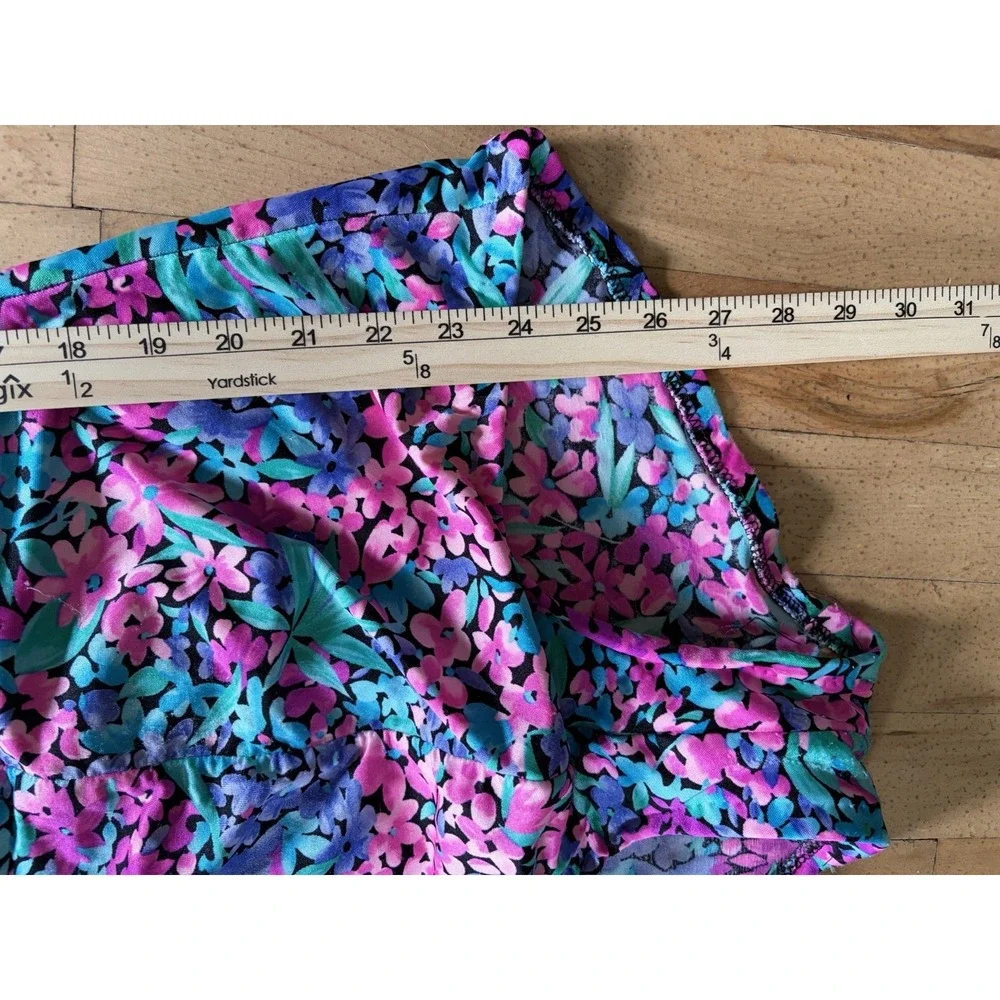 Vintage Maxine of Hollywood Womens Sz 16 Vintage One Piece Swim Suit Pink Floral